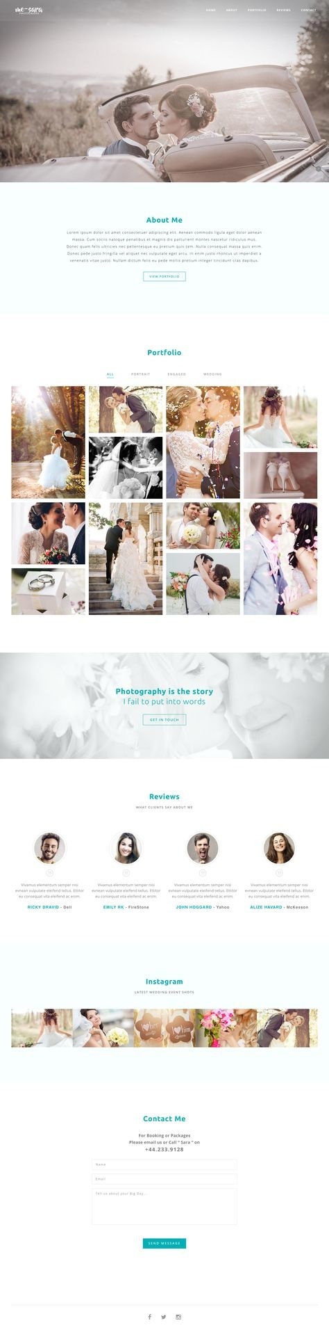 Wedding Photographer Web Design $16