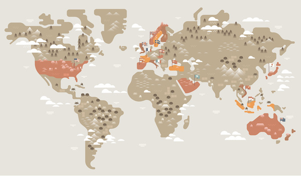 The world of coffee | Hey #coffee #map #illustrated
