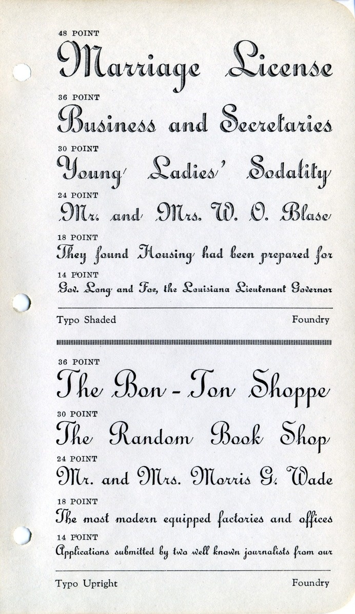Typo Shaded and Typo Upright type specimen #type #specimen