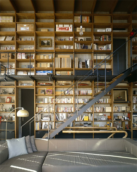 M3/KG #bookcases #libraries #interiors #wood #architecture #stairs