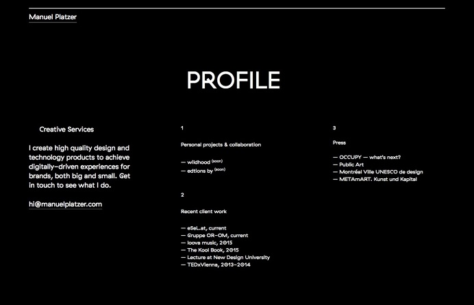 Manuel Platzer, inspiration N°337 published on The Gallery in date August 17th, 2015. #website