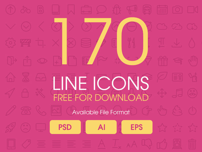 170 Free Line Icons for Designer