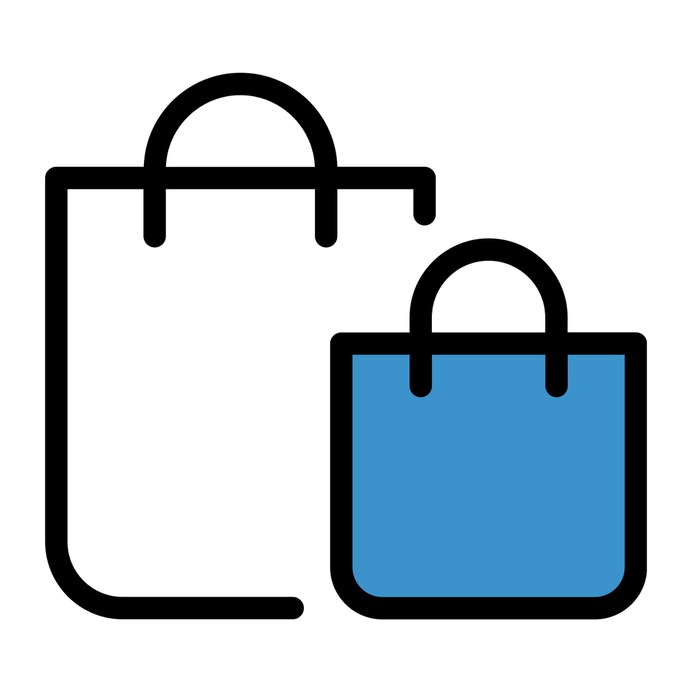 See more icon inspiration related to bag, supermarket, shopper, shopping, shopping bag, online shop, commerce, online store and commerce and shopping on Flaticon.