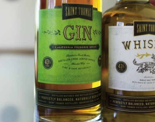 Saint Thomas Gin Liquor Packaging #packaging #illustration #design #typography