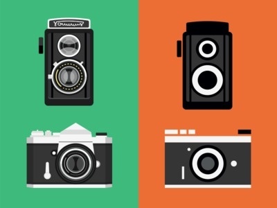 Cameras #illustration #cameras #simplification