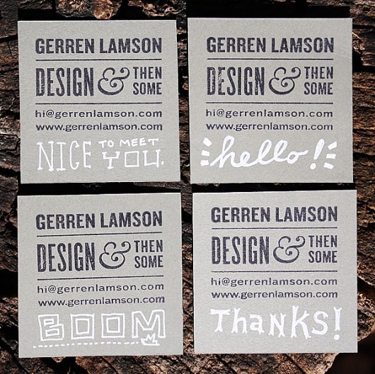 Hand-crafted Business Cards « The Blog of G. Lamson #card #print #business #stamp