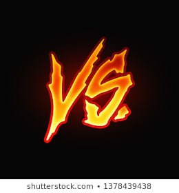 VS letters. Versus sign. Fight competition. Battle vs match. Game match. VS isolated on a black background. Vector illustration. Color easy to edit. Transparent background.