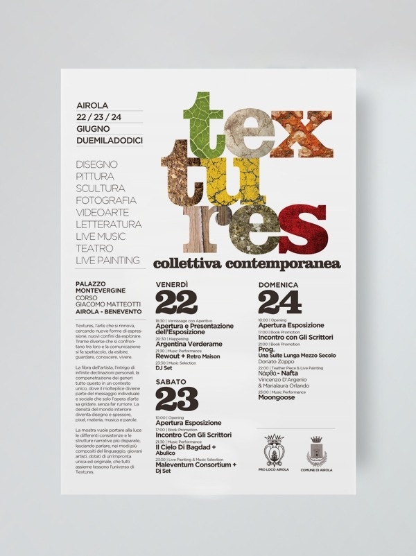 Textures Collettiva Contemporanea 2012 on Behance #festival #clean #exhibition #textures #art #layout #typography