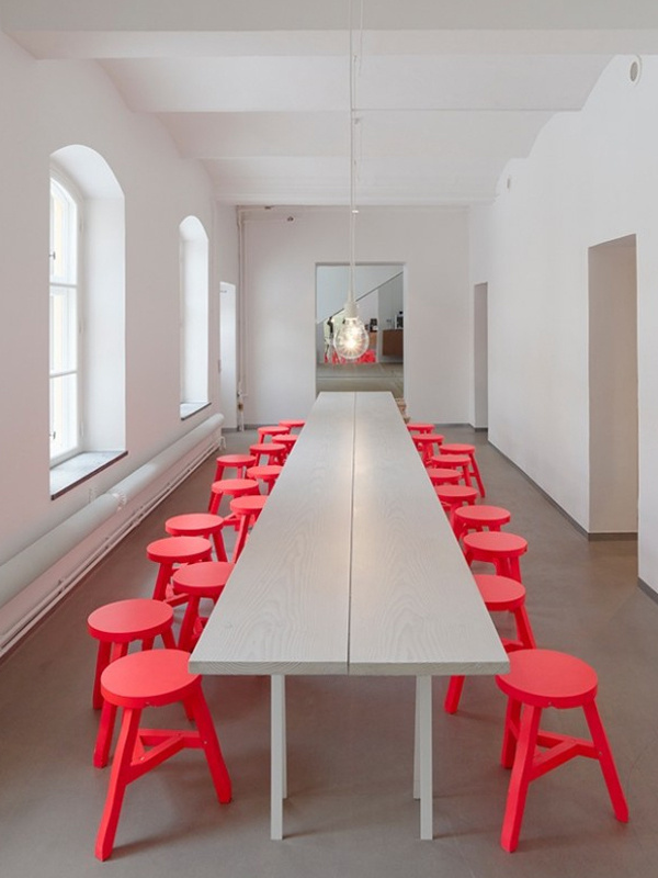 35 Incredible Neon Interior Designs #colored #coral #stools