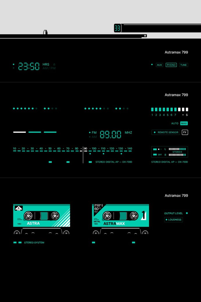 Gianmarco Magnani - Astramax Spacetable 799B - HIFI Audio Turntable Cassette Poster #gianmarcomagnani #illustration #poster #posterdesign #prints #typography #typeposter #typographicposters #minimal #flat #design #graphicdesign #art #black #retro #future #futurism #vector #astramax #music #hifi #hifiaudio #hifisound #hifisystem #turntable #cassette #radio #vinylrecords #cassettetape #audiophile #stereo #scifi #scifiart #space