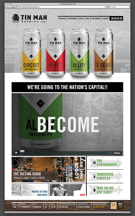 Tin Man Brewing Website #site #beer #web