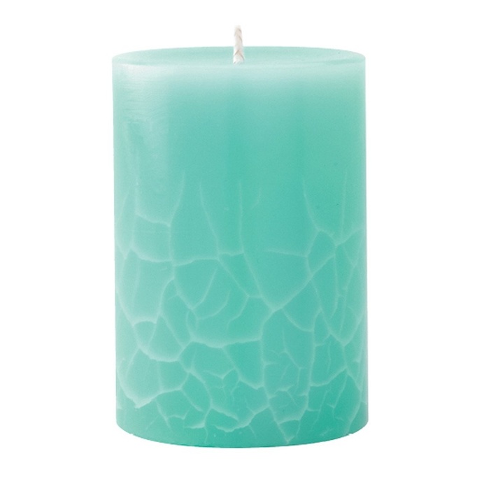 Crackle Pillar Gooseberry & Peach Scented Candle, 10 x 7 cm