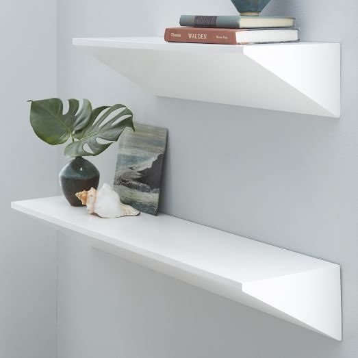 Floating Wedge Shelf - White