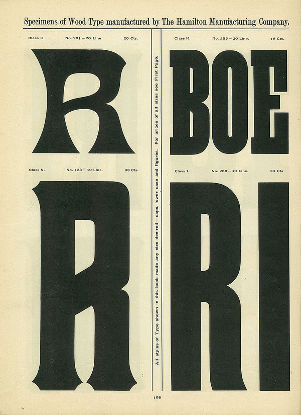 Hamilton Wood Type Catalog #14
