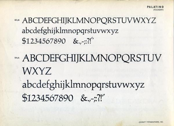 Type specimen of Palatino #type #specimen #typography