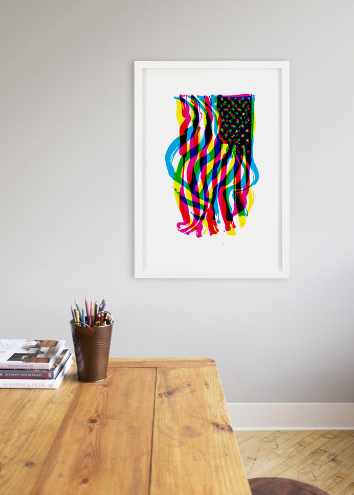 Jody Williams' Color Wave, printed on Smart White from French Paper Company. About Citizen Project: we are a collective of artists from a v #us #red #white #project #flag #citizen #color #stripes #amerian #stars #usa #blue