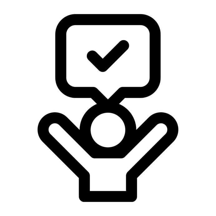 See more icon inspiration related to speak, talk, speaker, support, man, user, text, chat, conversation, motivational speech, motivational, commerce and shopping, chat bubble, check mark, presentation, communications, speech bubble and message on Flaticon.