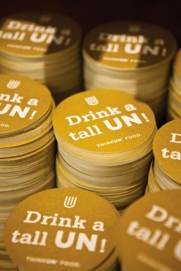 design work life » cataloging inspiration daily #branding #cardboard #yellow #food #identity #circle #coaster