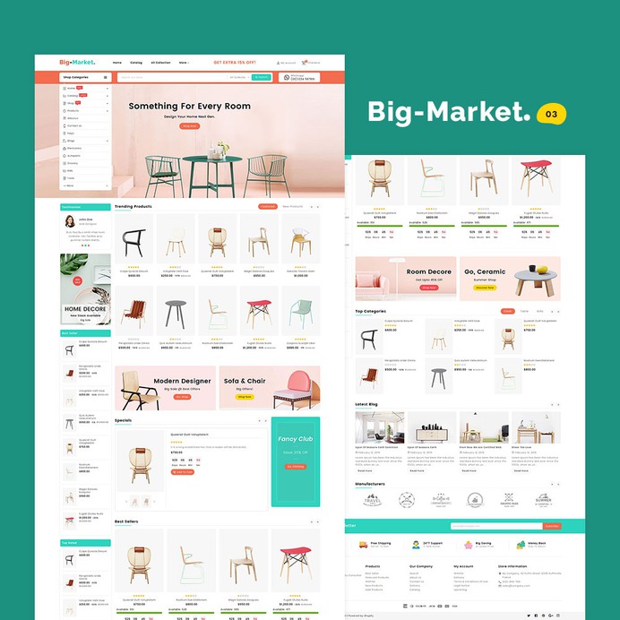#BigMarket - #Shopify Multi-Purpose Responsive #Theme | #TemplateTrip #eCommerce #Website #Design