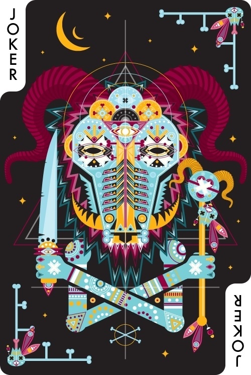Creative Card Project #creative #card #design #graphic #reflect #illustration #colorful #joker #awesome