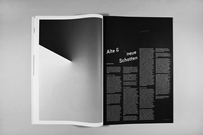 ÜBERSCHATTEN — DIPLOMARBEIT - Sebastian Schichel #white #fugue #black #spread #and #editorial #magazine #typography