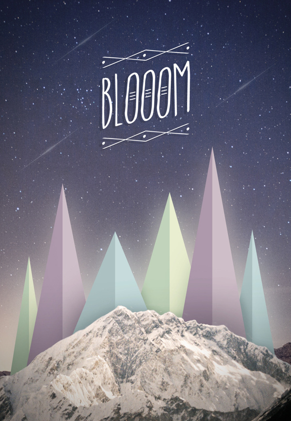 Blooom #illustration #stars #photoshop #poster #music #type