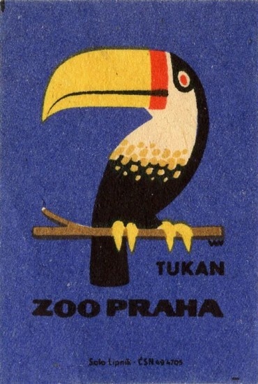 Tukan, Zoo Praha by Solo Lipnik #illustration #vintage #tukan #bird #iconic #minimal #bird #zoo