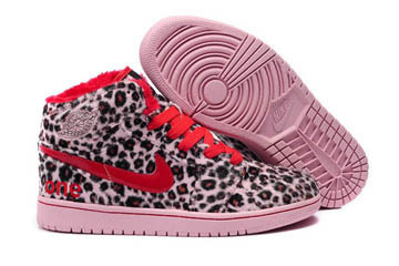 High Tops Air Jordan Retro I Leopard Winter Mens Shoes - Sport Red and Pink #shoes