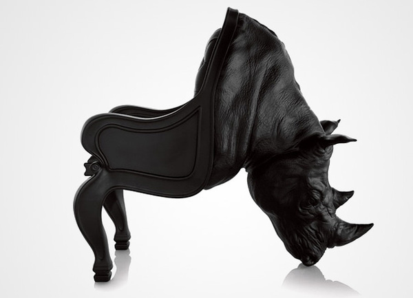 Frighteningly Realistic Animal Chairs by Maximo Riera | Bored Panda #beast #rhino #black #furniture #combination #animal