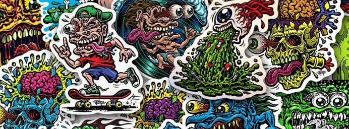 Jimbo Phillips stickers #inspiration #streetart #stickers