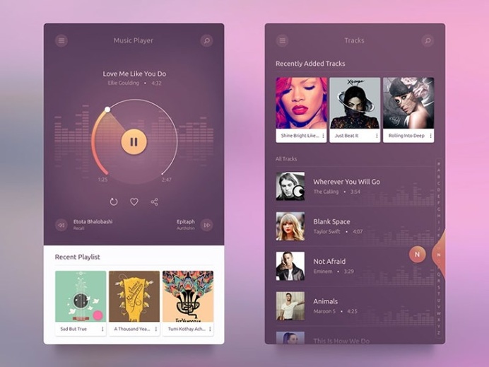 Free Android Music Player UI