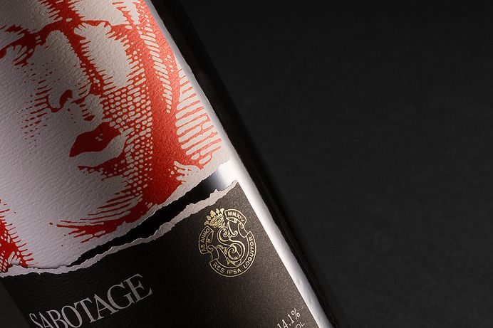 Sabotage Wine packaging label design by Javier Garcia on Behance