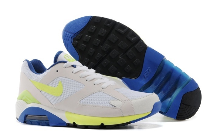 Nike White Air Max 180 Yellow Blue