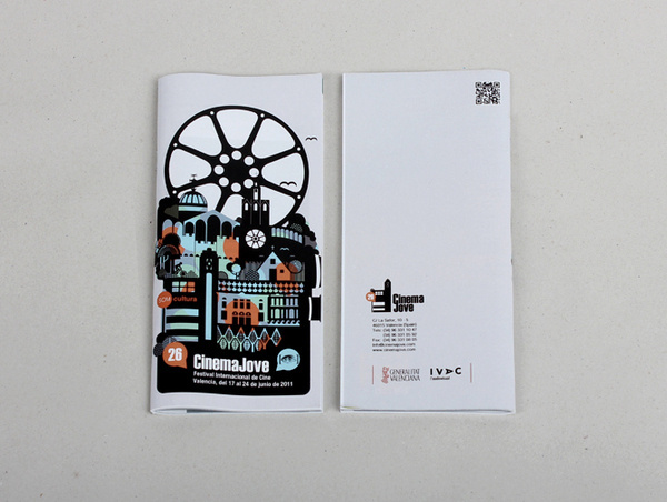 26th Festival Internacional de Cine. Cinema Jove #camera #city #design #compact #illustration #film #brochure