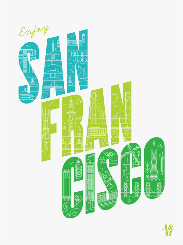 Enjoy San Francisco Poster - 18 x 24 (White) #francisco #san #typography
