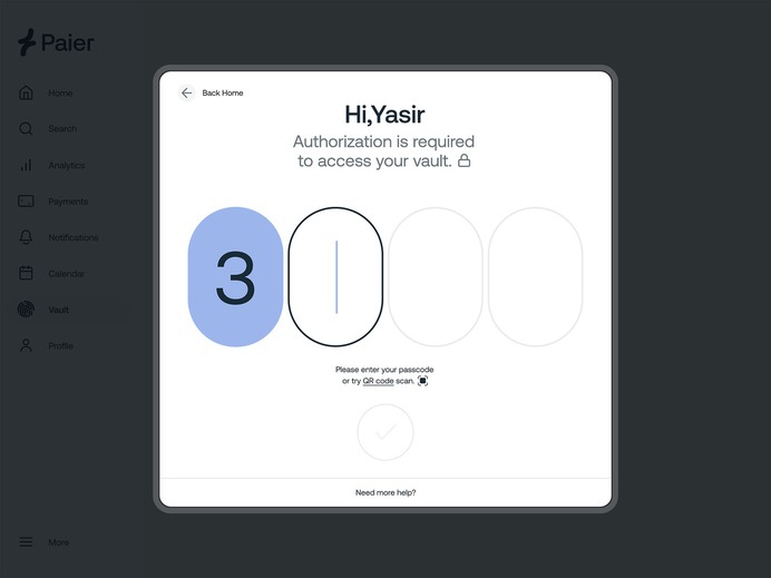 Two-Factor Authentication Pop-ups app authentication authorization design inspiration login passcode password pin pop-up private qr code safe two-factor authentication typography ui ux vault