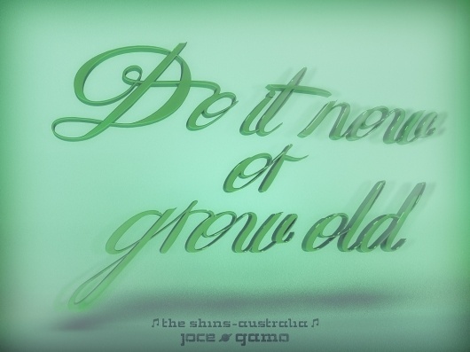 Más tamaños | Do it now or grow old | Flickr: ¡Intercambio de fotos! #old #the #shins #grow #typeface #typography