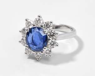Saphir-Brillant-Ring