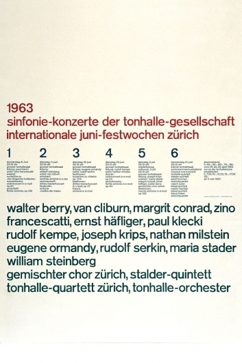 Josef Müller-Brockmann SINFONIE KONZERTE 1963 SWITZERLAND [ 128CM X 90CM ] via www.blanka.co.uk