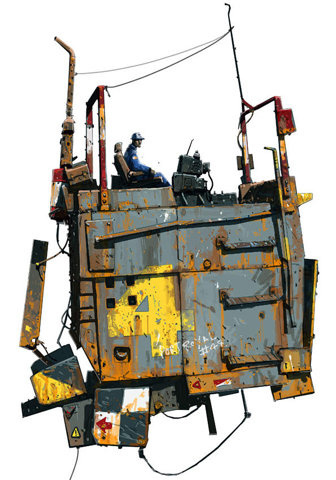 illustration, Ian McQue, sci fi, concept, machines