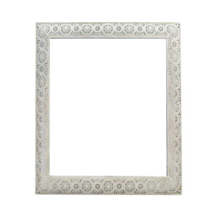 Moroccan Cream Square Mirror, 61cm