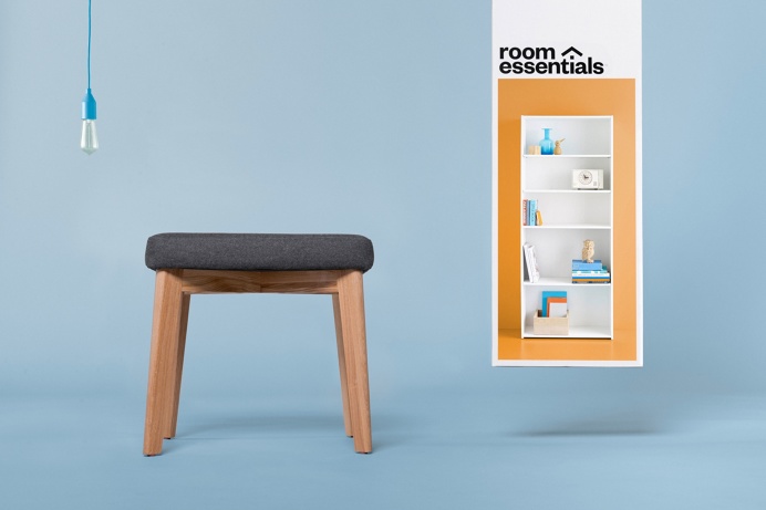 Room essentials furniture colorful branding identity collins new york mindsparkle mag packaging colorful yellow green orange red