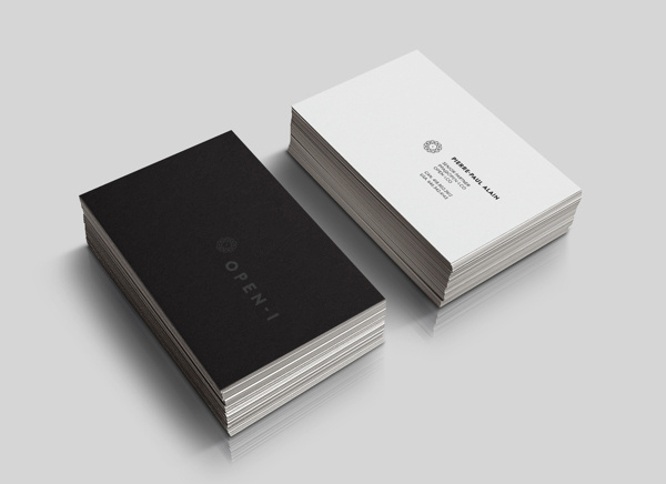 OPEN-I #white #stationary #branding #business #card #black #corporate #logo