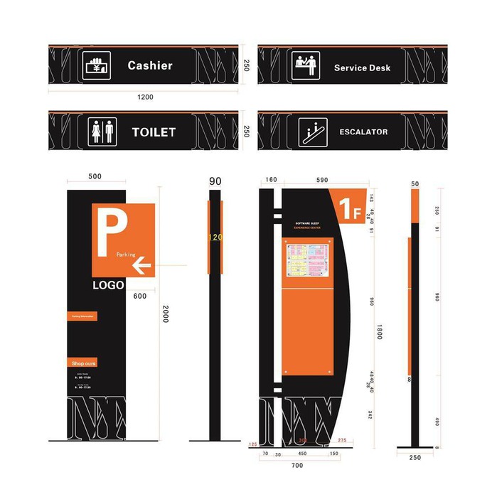 Signage | Sign Design | Wayfinding | Wayfinding signage | Signage design | Wayfinding Design | 停车场指示牌