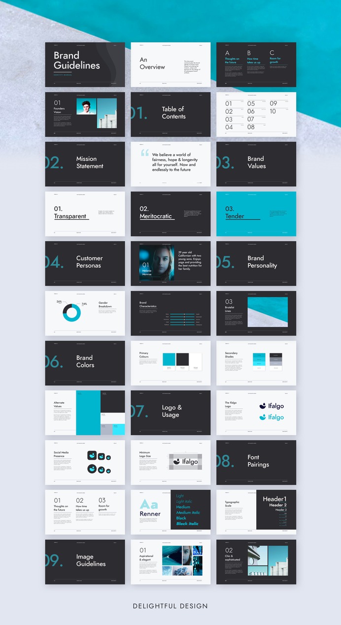 Minimal brand identity guidelines on Behance