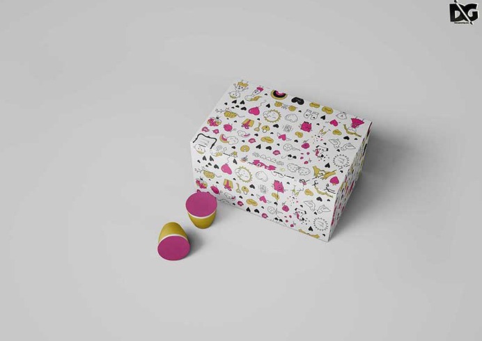 Square Coffee Box Mockup PSD