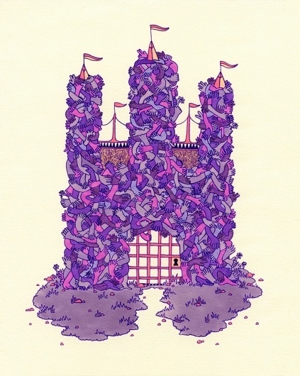 JesseHectic's Spaceship: PAINTINGS #ink #pink #castle #hand #sand #painting #purple #watercolor #drawing