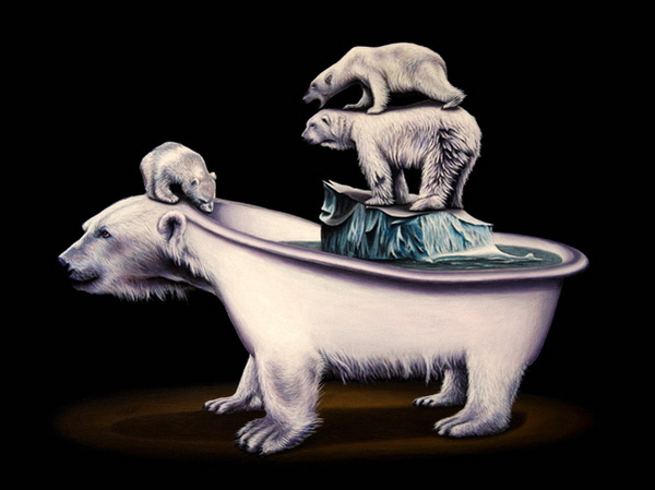 Jacub Gagnon and his polar bears in animal art #surrealism #realism #painting #paintings #art #animal