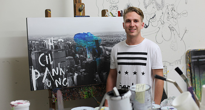 'Big City Dreaming' Jake Hart Art #city #design #typography #illustration #industrial #photography #paint #art #york #new