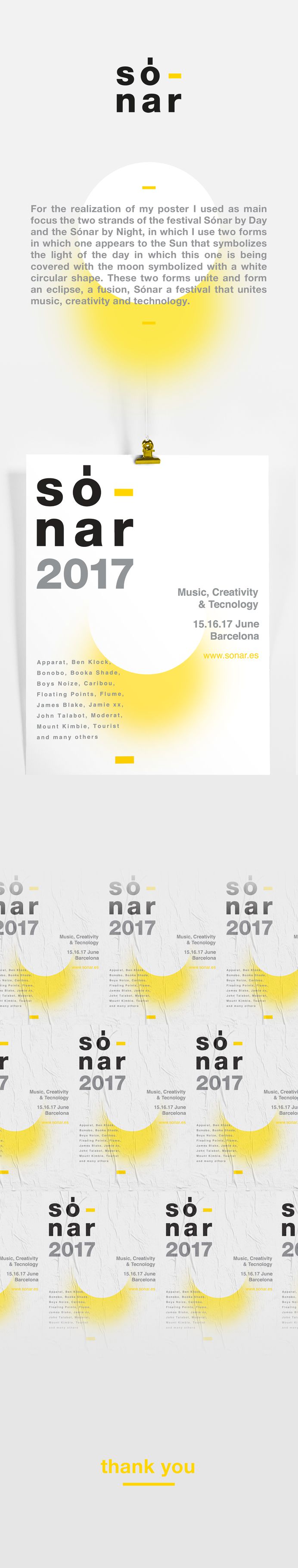 Sonar BCN - Poster on Behance #poster #sonar #barcelona #2017 #graphicdesign #yellow